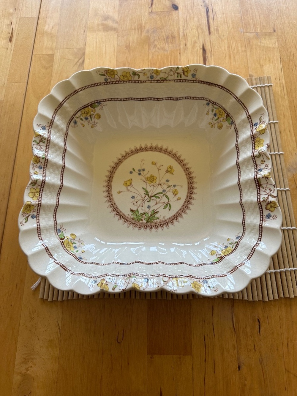 Copeland Spode England "Buttercup" Square serving Bowl, Lovely!
